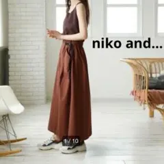 ニコアンド niko and ツイルラップ タック ロング スカート L