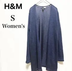 H&M/薄手/ロングカーディガン/シンプル/レディース/ネイビー/S