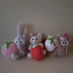 ハートフェルトストロベリーギフト　ぬいぐるみストラップ　３個セット　タグ付き