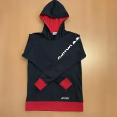 YONEX フード付き長袖ウェア Mサイズ 黒赤
