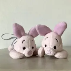 くまのプーさん　寝そべりマスコット　さくらVer. ピグレット　２点セット