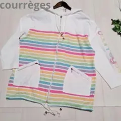 courrèges マルチカラーストライプパーカー 9R　クレージュ y2kのサムネイル