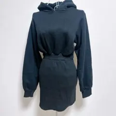 GRL グレイル・長袖 ブラック パーカーワンピース バックオープン M