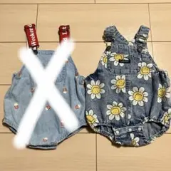 ◎さま デニムロンパース 花柄