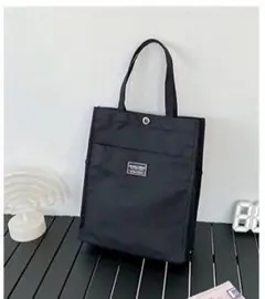 トートバッグ 大容量 A4対応 ユニセックス 通勤 通学 ブラック ナイロン