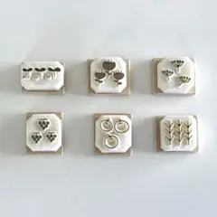 消しゴムはんこ　6点セット　ハンドメイド