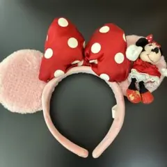 ミニーマウス カチューシャ 赤い水玉
