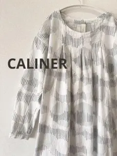 カリネ CALINER 北欧柄風 ワンピース 綿麻　長袖のサムネイル