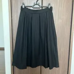 黒 フレアスカート ゴムウエスト ポリエステル100%