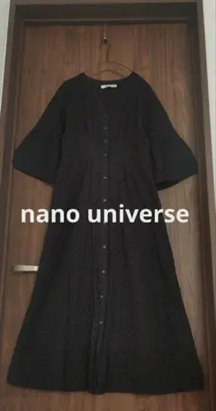 ナノユニバース パンチングレースワンピース 36 ブラック