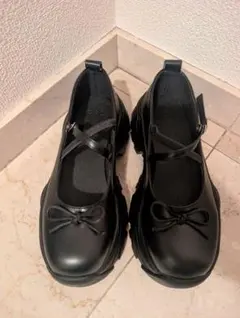 厚底クロスストラップリボンシューズ GRL