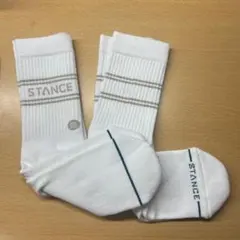 STANCE ソックス ホワイト ラインデザイン　2足セットのサムネイル