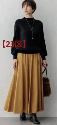 【23区】洗えるストレッチタイプライターフレアースカートのサムネイル
