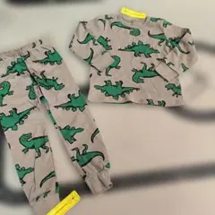 恐竜柄 長袖カットソー 長ズボン セットアップ 綿100% 100cm