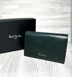 新品箱付【ポール・スミス】マルチストライプ 名刺入れ/カードケース グリーン