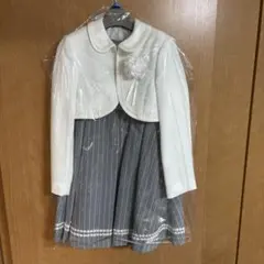 フォーマルドレス コサージュ付き グレー【サイズ130】