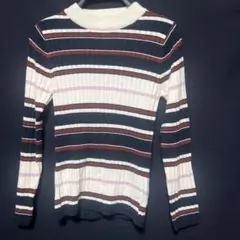 43 RAYCASSIN ストライプ リブ編み 長袖ニット
