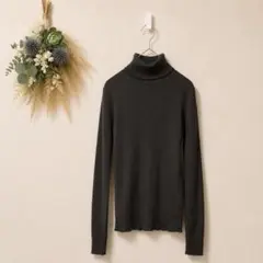 ユニクロ UNIQLO エクストラファインメリノ タートルネック ニット 美品のサムネイル