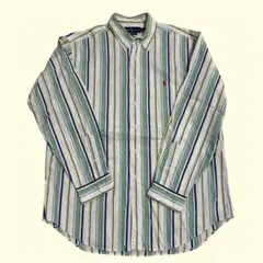 値下げしました（海外古着）Ralph Lauren ストライプシャツ 17/XL