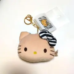 ハローキティ　日焼け　ゼブラ柄　マスコットキーホルダー　チャーム