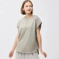 【未使用】GU　チュニック　Mサイズ　ベージュ　吸汗速乾　接触冷感　カットソー