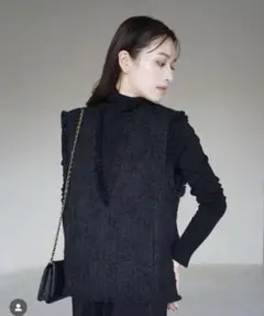 Fringe tweed vest laubeblanc