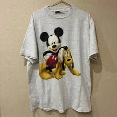 ミッキーマウス プルート Tシャツ グレー　古着