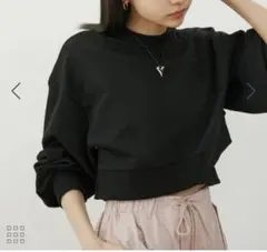 VIS❤︎バックオープンミニ裏毛短丈トップス黒⭐︎未使用タグ付き！のサムネイル