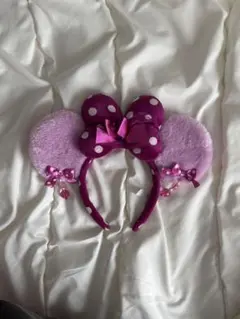 ミニーマウス風 紫色 耳カチューシャ