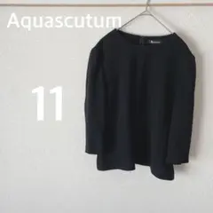 Aquascutum アクアスキュータムトリアセジョーゼットブラウスL黒