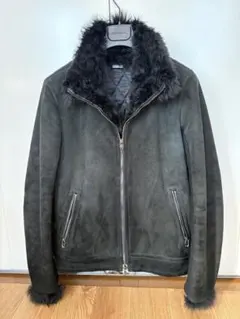 美品ROARカシミヤムートン+ウールの切返しブルゾン