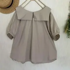 新品★サマンサモスモス★ キナリ＊セーラーカラー⋆コットン⋆前後着ブラウス