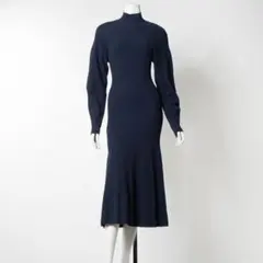 【未使用】定価18万円　エスカーダ　ローレル　刺繍　丸襟ロングコート　レディース CHILD WOMAN コート アウター 平2重ピーチセーブル 丸襟ステンコート