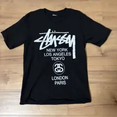 Stüssy 黒 Sサイズ Tシャツ 都市名プリント ワールドツアー