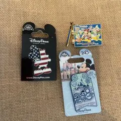 ディズニーワールドピンバッジ(ロサンゼルス)3点セット