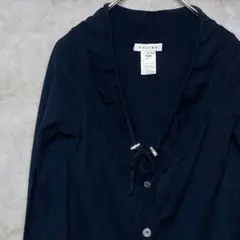 CELINE・セリーヌ・カーディガン・ネイビー・ドローコード・コットン・Lサイズのサムネイル