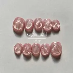 ［10］ネイルチップ　ピンクネイル　うるうる　ぷっくり　韓国ネイル　キラキラ
