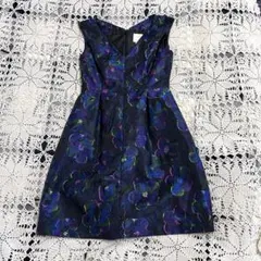 美品☆ケイトスペード☆ワンピース☆ドレス☆花柄☆M相当☆ブラック☆ノースリーブ