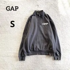 ギャップGAPハーフジップスウェットプルオーバーチャコールグレー S裏起毛