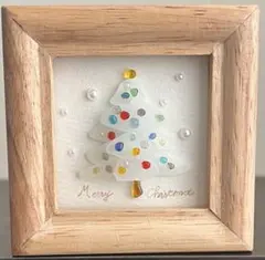 シーグラスアート　クリスマス　ホワイト　カラフル