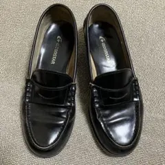 本革　MOONSTAR ブラック ローファー