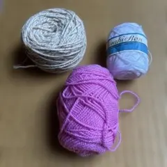 毛糸 3玉セット アサヒロン他 手芸糸