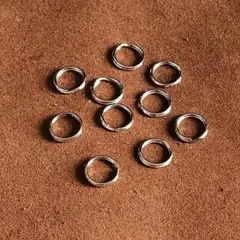 10個セット 鉄製 シルバー 二重リング（直径10mm）銀色 小さい ニッケル