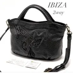 【美品】IBIZA イビサ 2way ショルダーバッグ ハンドバッグ ブラックのサムネイル