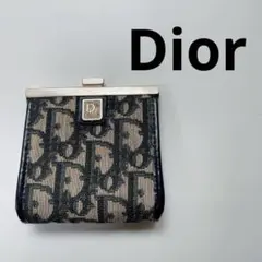 Dior がま口　コインケース トロッター　80年代ヴィンテージ ネイビー