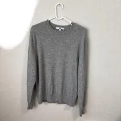 【UNIQLO 】カシミヤ クルーネックニットセーター L ライトグレー