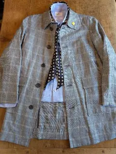 美品　ジャーナルスタンダード　麻混ウインドウペイン柄コート　Ｓサイズ