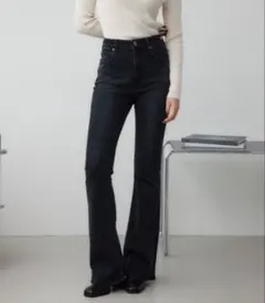 AZUL BY MOUSSY フレアデニム S ライトブラック　美品のサムネイル