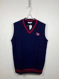 190C【新品】Zeal&Sincerity ニット ベスト 紺 XL ウール