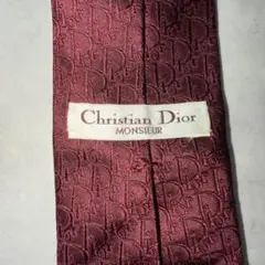 美品☆クリスチャンディオール☆ネクタイ☆ホワイト☆トロッター柄
